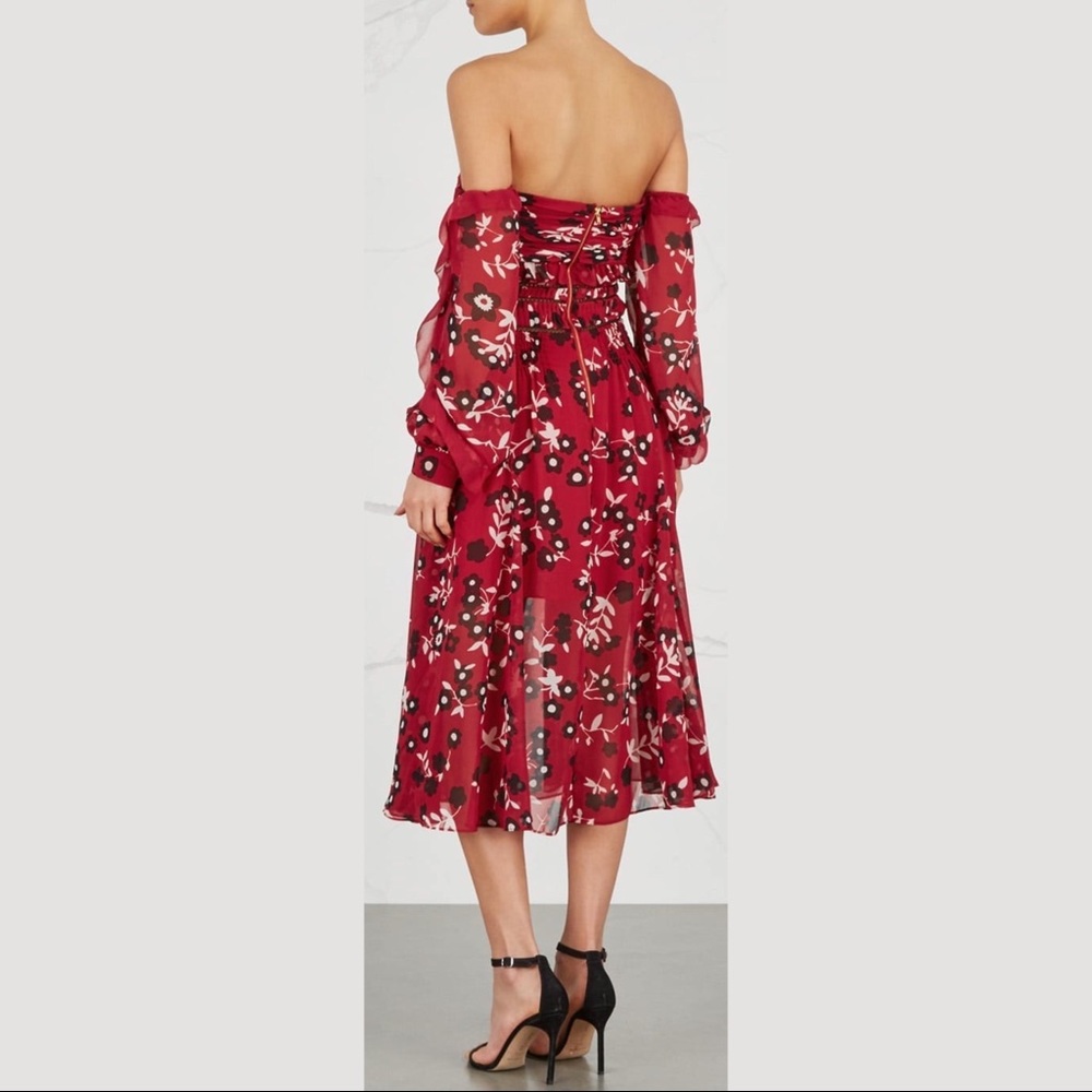 NWT Self-Portrait Floral Print Strapless Dress - Picture 3 of 6